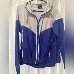 Nike windbreaker jacket blue gray white women